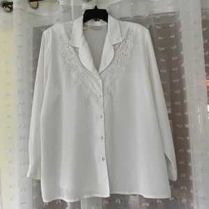 Vintage dress shirt with eyelet embroidery